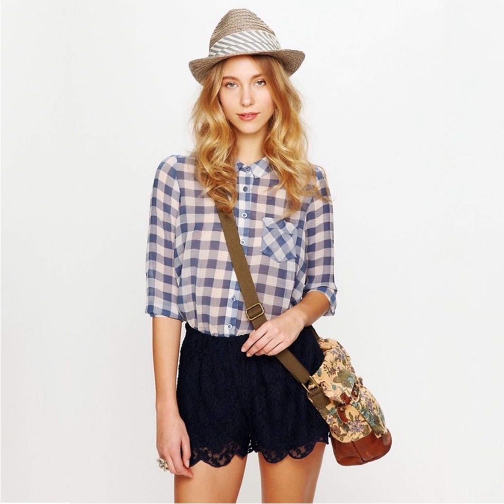 free people sweet spring sheer gingham button up